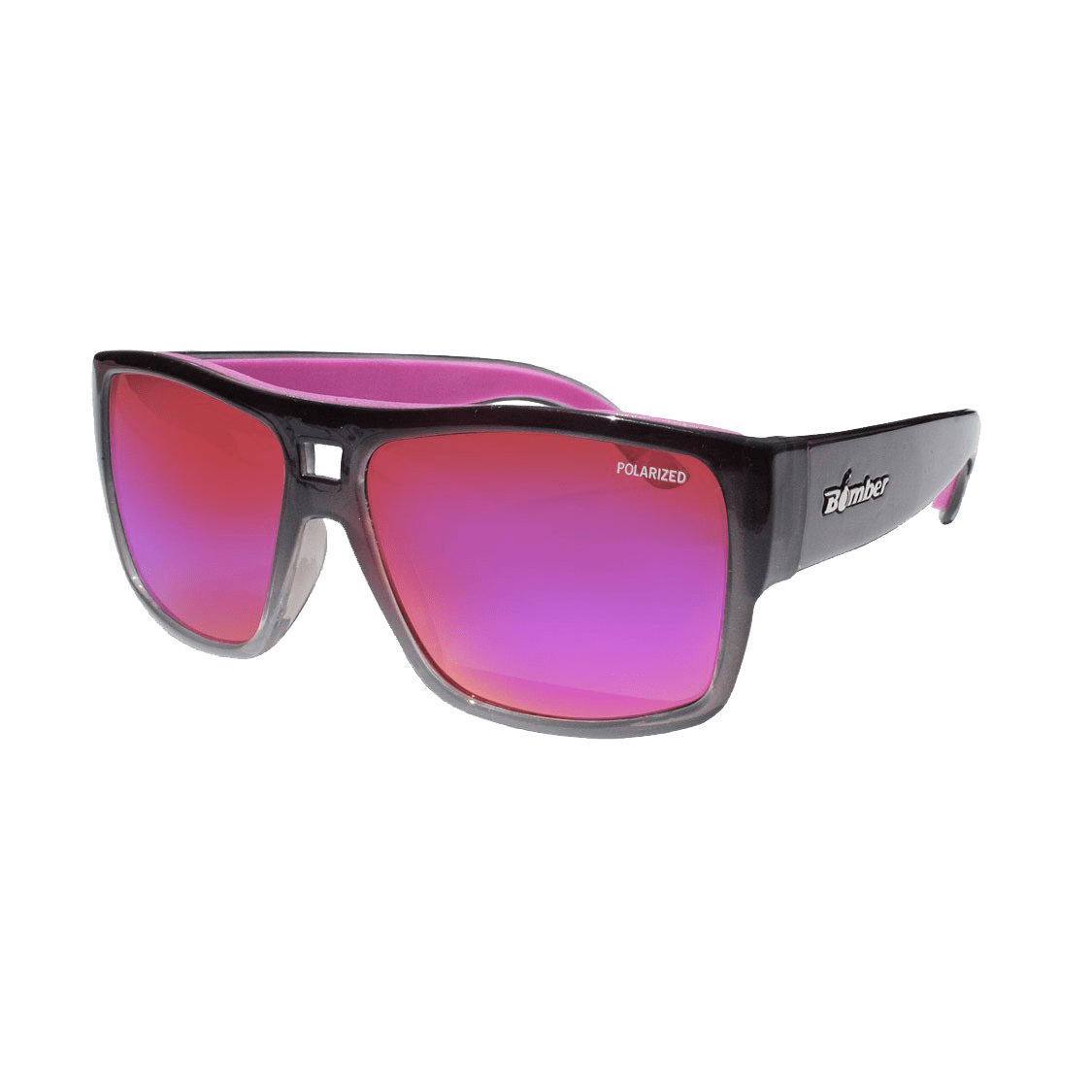 IRE114PMPF Irie Bomb affordable sunglass with pink mirrored lens polarized floating sunglasses with crystal frame IRE114PMPF Irie Bomb Gafas de Sol Polarizadas Cristal con lente espejo rosa UV400 y espuma rosa que flotan