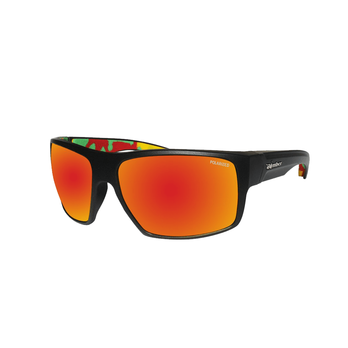 MA111RMRSTA Mana Bomb Polarized Red Mirror Lens Sunglasses with Rasta Foam MA111RMRSTA Mana Bomb Gafas de Sol Polarizadas Espejo rojo lente Seguridad calificado ANSI Z87+ con espuma rasta