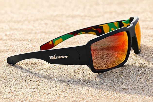 Gafas de Sol Polarizadas UV 400 de Calidad que Flotan - Sirviendo a Centroamérica 4 BG111RMRSTA boogie bomb lente rojo espejado rasta mana Bomber Floating Eyewear Latin America